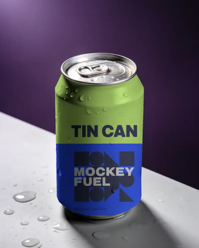 Cold Drink Can Mockup With Water Droplets For Product Marketing And Brand Promotion