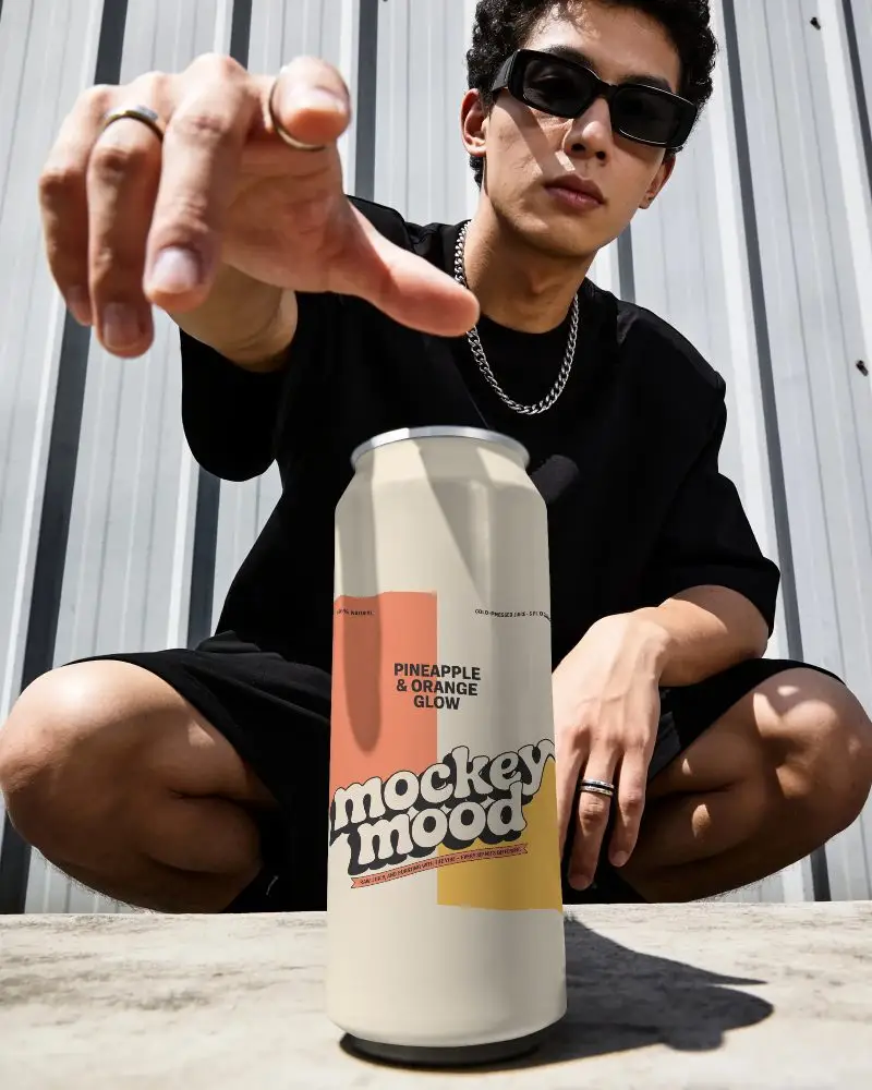 Street Style Can Mockup For Modern Beverage Branding And Product Packaging Designs