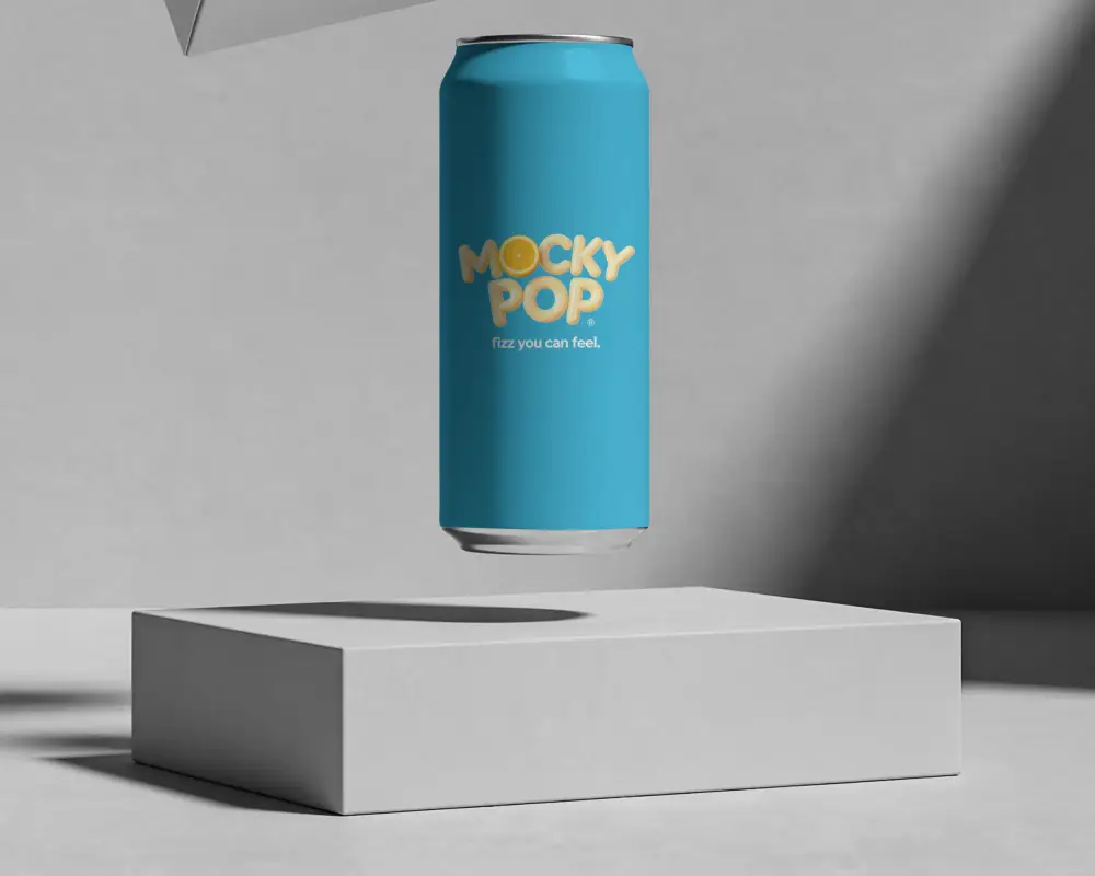 Modern Suspended Can Mockup Isolated Stylish Packaging Presentation Visualization