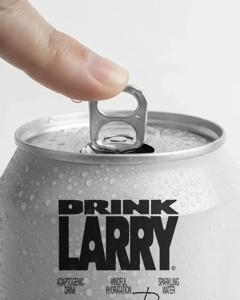 Condensation Covered Beverage Can Mockup Opened By Human Finger Closeup View