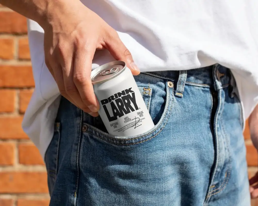 Minimalistic Cylindrical Can Mockup In Hand Closeup Modern Street Fashion