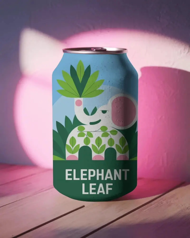 Ultra Realistic Can Mockup On Wooden Floor With Soft Shadow And Pink Light Wall Glow Effect