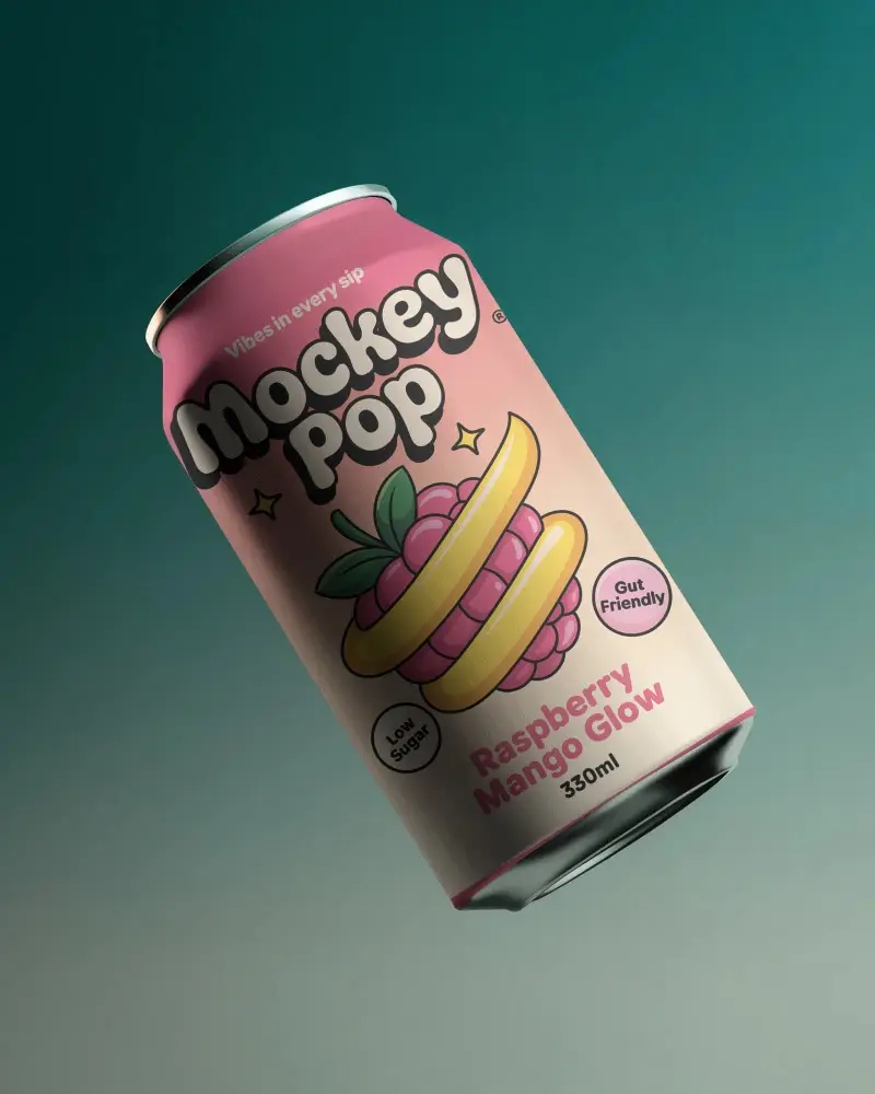 Floating Can Mockup In Studio Scene With Deep Green Gradient Backdrop And Metallic Reflection