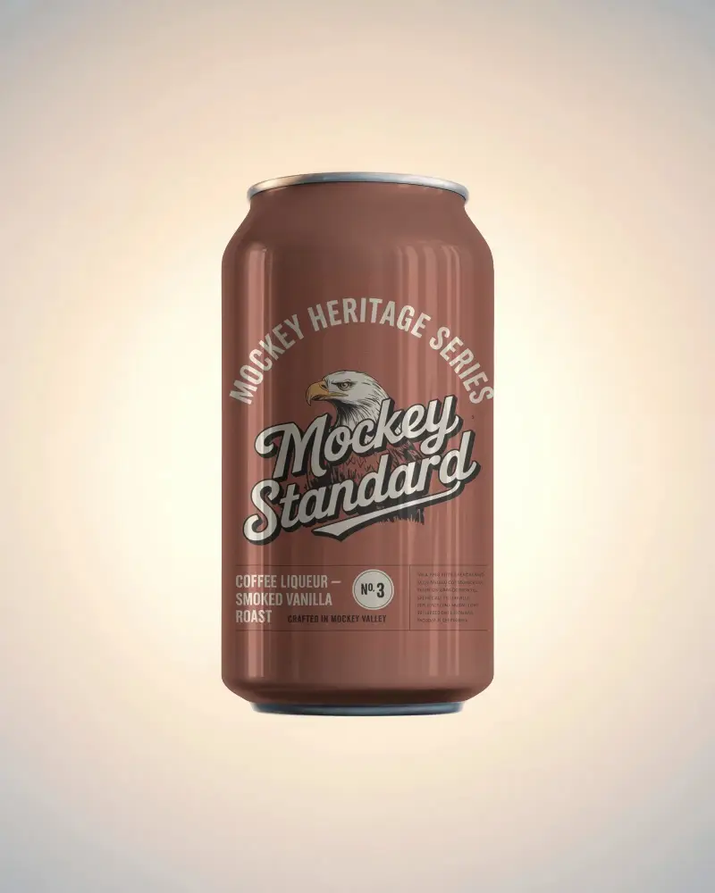 Levitating Can Mockup Centered In Studio Light Burst With Soft Reflection And Glow Around It