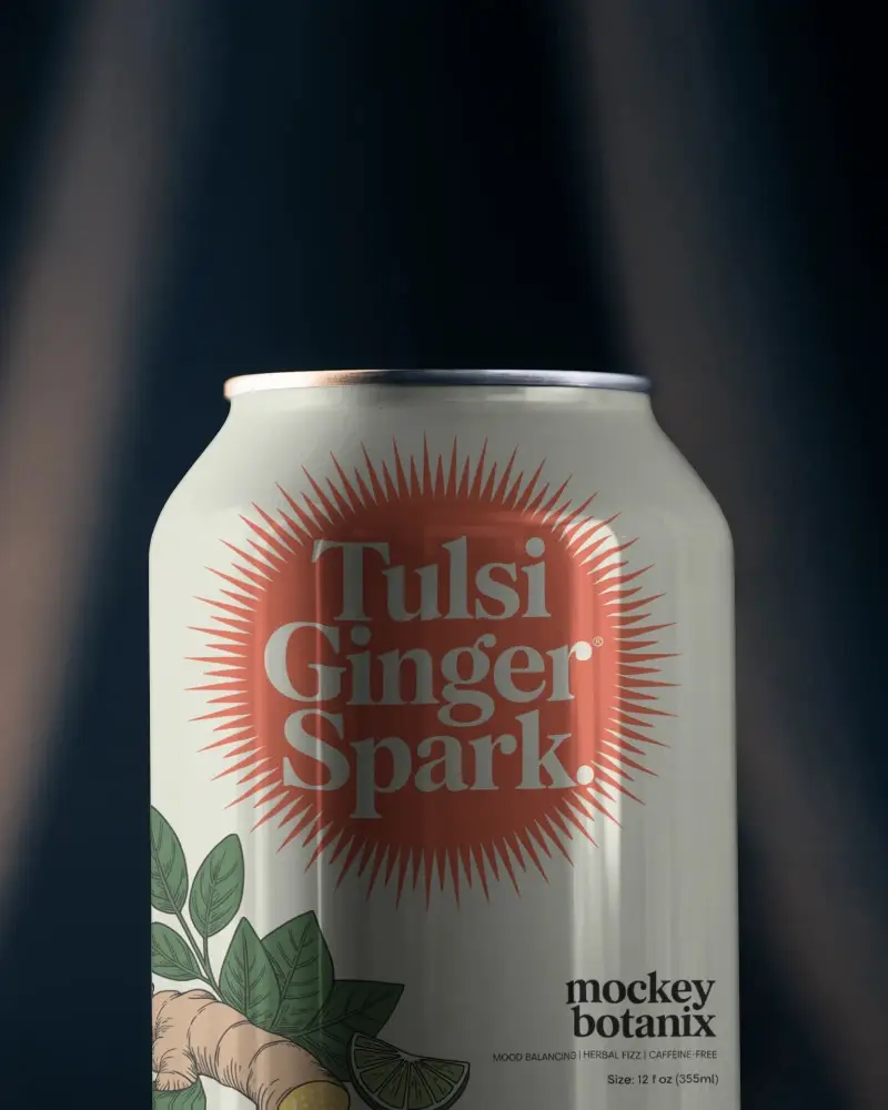 Spotlight Metal Can Mockup In Dark Environment With Subtle Highlights And Reflective Surface