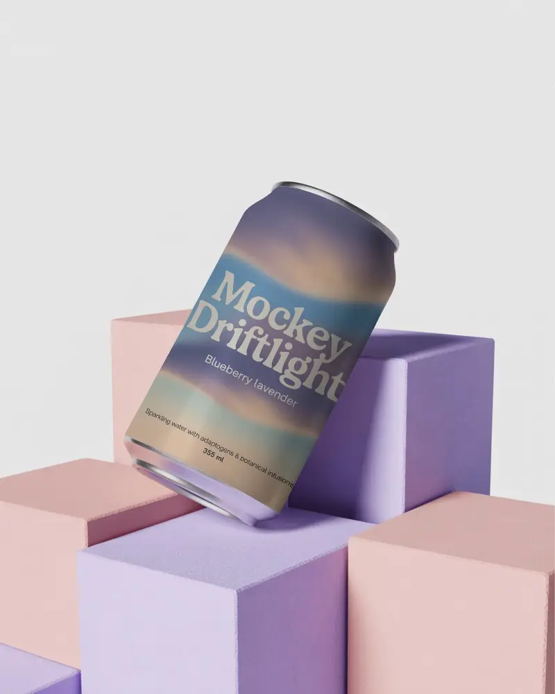 Realistic Drink Can Mockup With Clean Background For Advertisement And Promotion