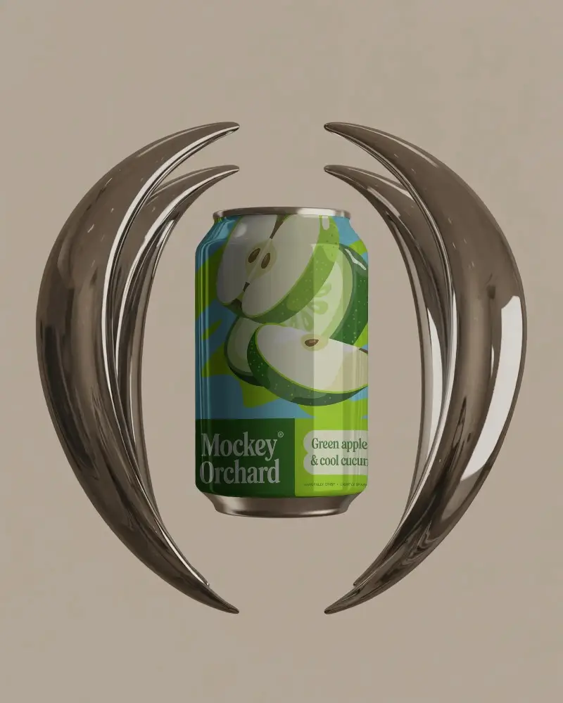 High Quality Metal Can Mockup With Modern Abstract Design For Product Presentation
