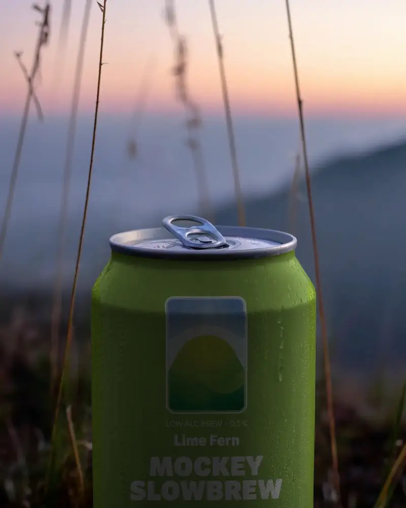 Sleek Cold Beverage Can Mockup Outdoor Nature Background For Campaign Design