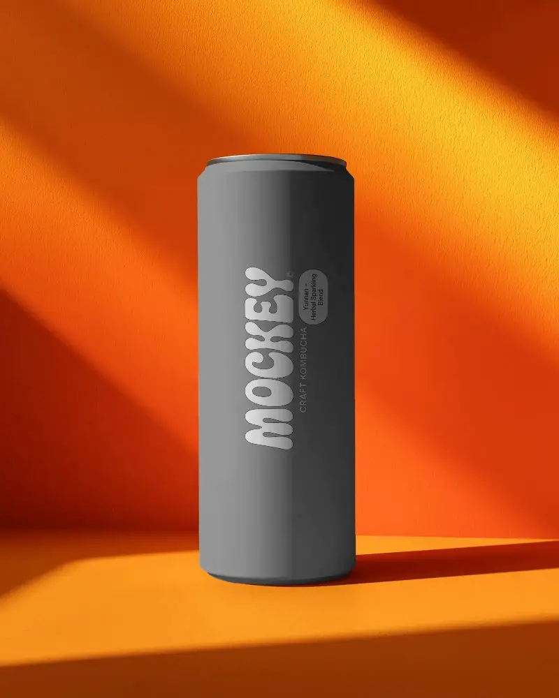 Modern Can Mockup Packaging Simple With Clean Design On Vibrant Gradient Background