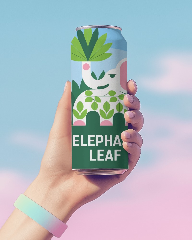 Bright Sky Hand Holding Can Mockup Fresh Airy Look