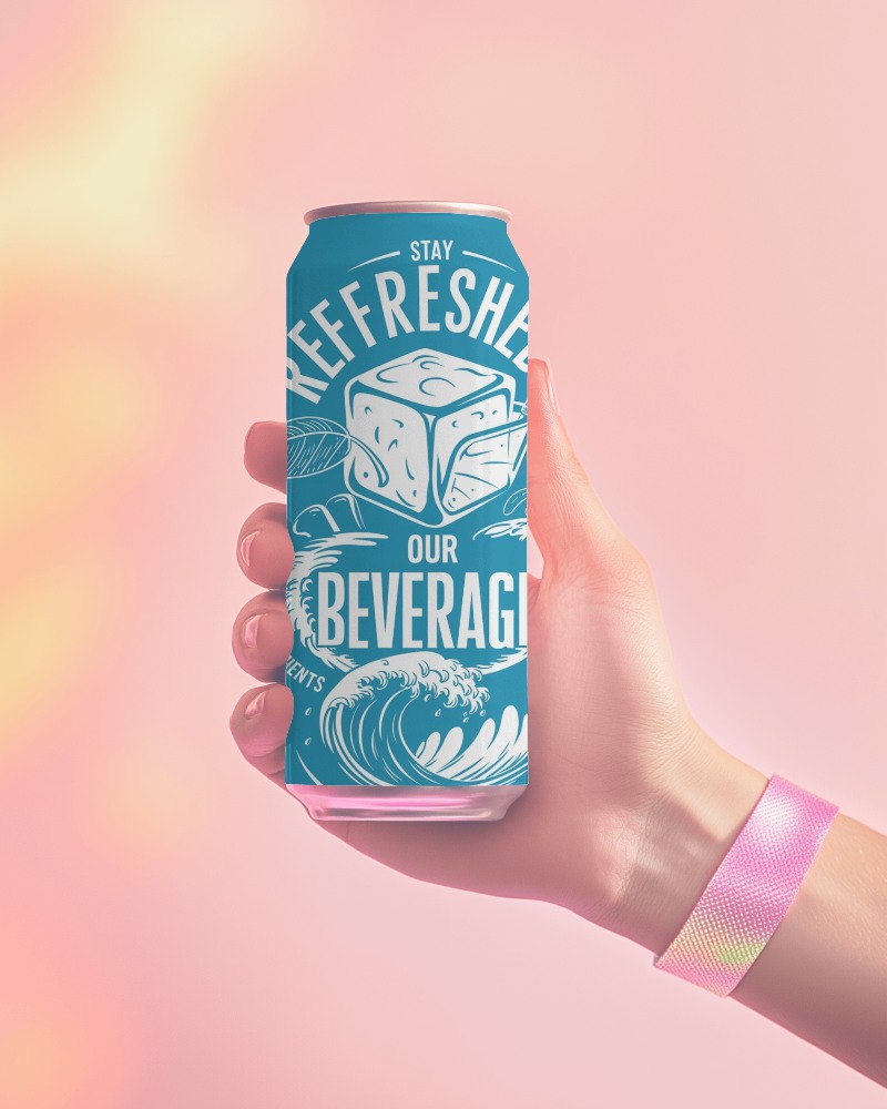 Sunset Hand Holding Can Mockup Soft Glow Warm Lighting