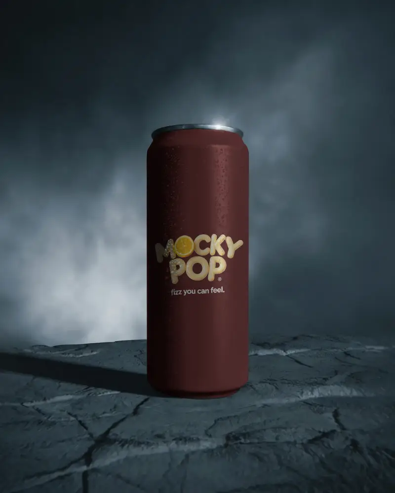 Realistic Moist Beverage Can Mockup Standing On Textured Surface For Product