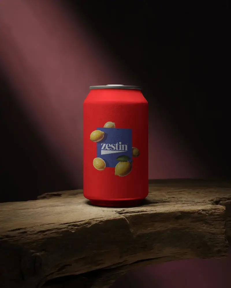 Realistic Beverage Can Mockup With Droplets For Cool Drinks Advertisement And Packaging