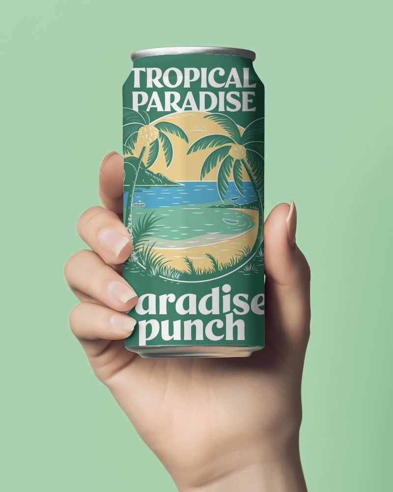 Mint Green Hand Holding Can Mockup Fresh And Modern Look