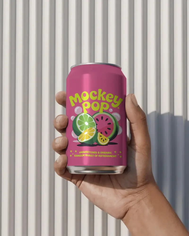 Hand Holding Sleek Aluminum Can Mockup For Beverage Branding And Marketing Campaigns