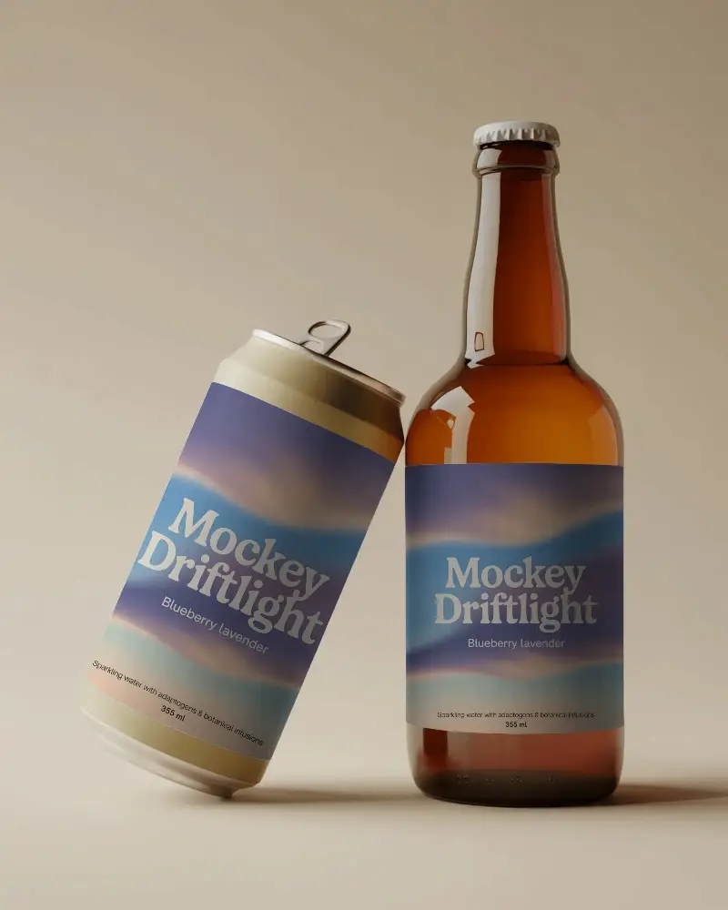 Premium Beverage Can And Bottle Mockup Ideal For Craft Beer And Cold Drink Packaging Design