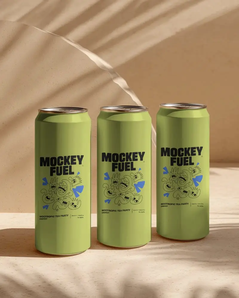 Premium Metal Can Mockup With Realistic Shadows For Custom Label Brand Showcase