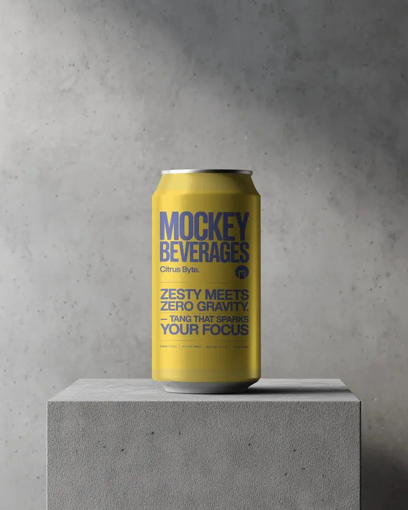 High Resolution Metal Can Mockup For Craft Drinks Creative Label Presentation