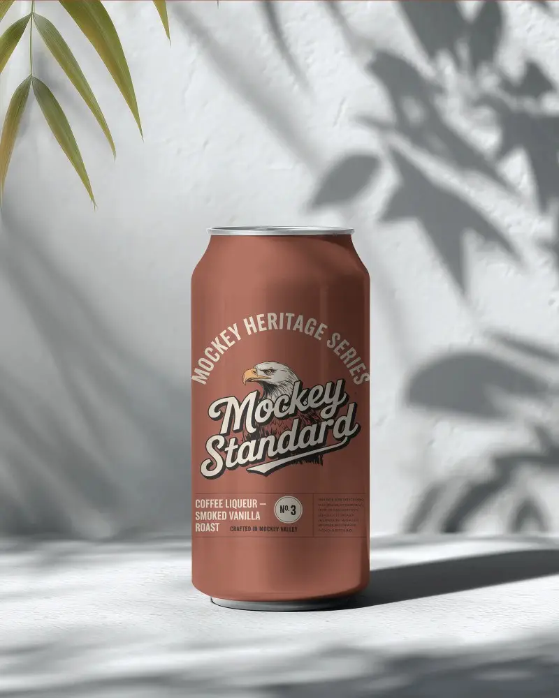 Realistic Aluminum Can Mockup With Natural Light Shadows Background Layout