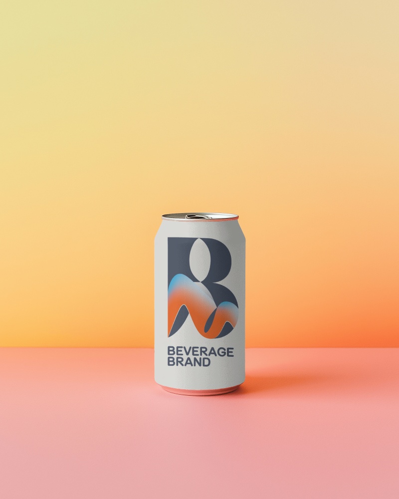 Contemporary Aluminum Can Mockup Trendy Minimalist Packaging In Warm Pastel Setting
