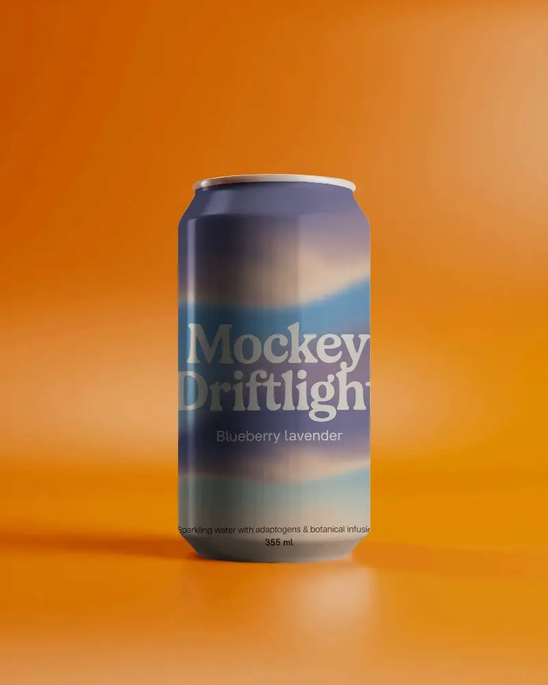 Minimalist Aluminum Can Mockup Template For Drink Packaging Design And Product Promotion Display