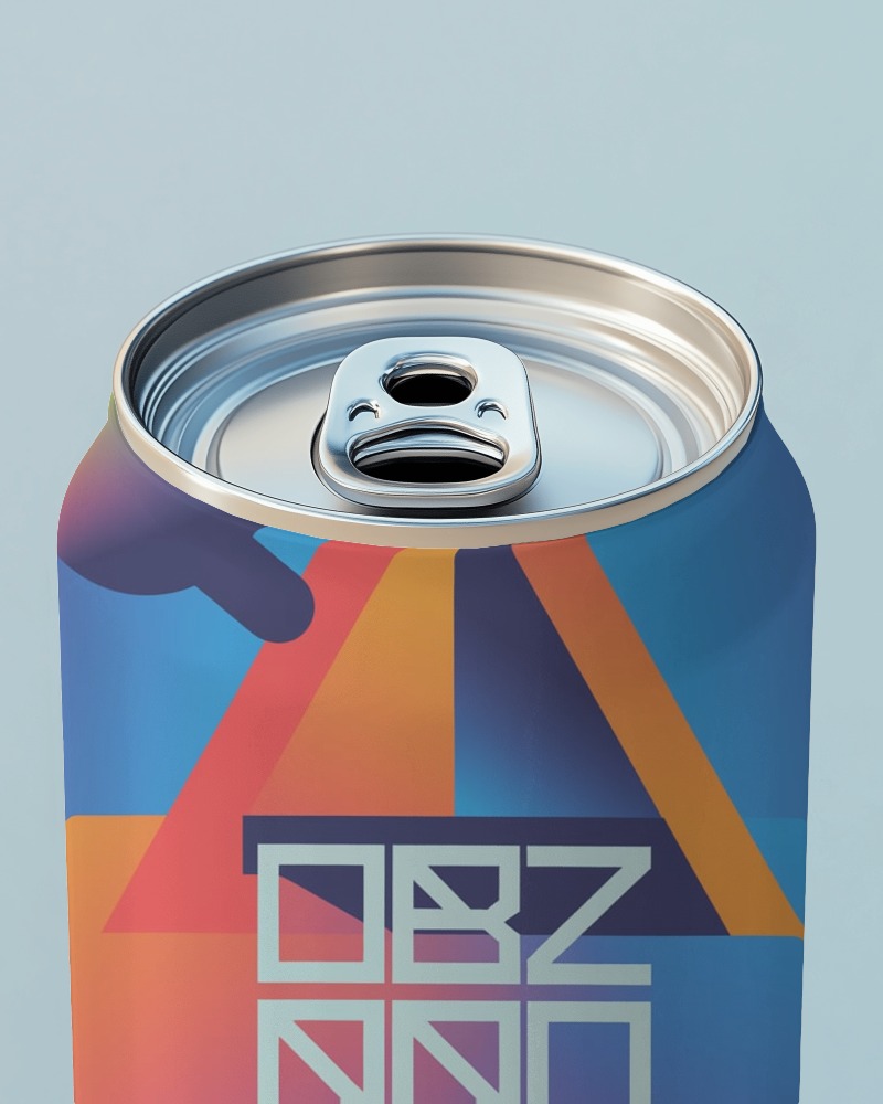 Aluminum Soft Drink Can Mockup Bold Graphic Print With Matte Finish
