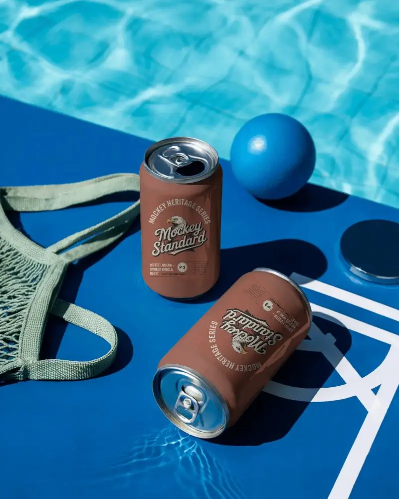 Summer Poolside Refreshing Can Mockup For Cold Beverage Brand Promotion