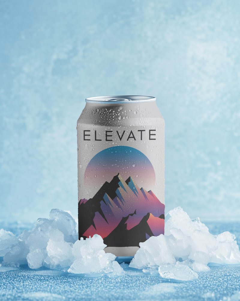 Luxury Energy Drink Can Mockup With Cool Toned Background And Glacier Vibes