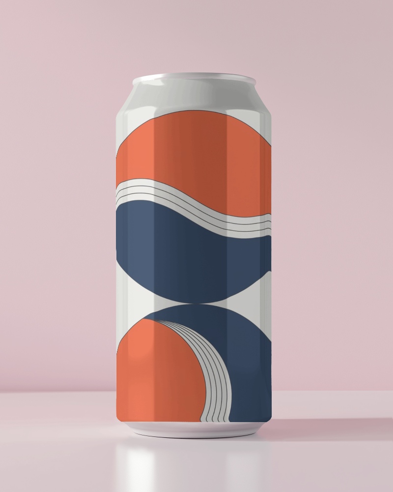 High Quality Soda Can Mockup With Modern Art Inspired Label Design