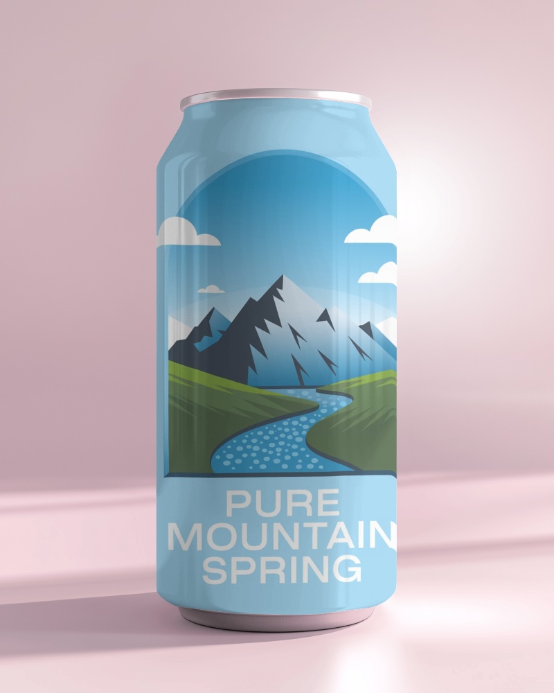 Professional Drink Can Mockup With Refreshing Spring Theme Design