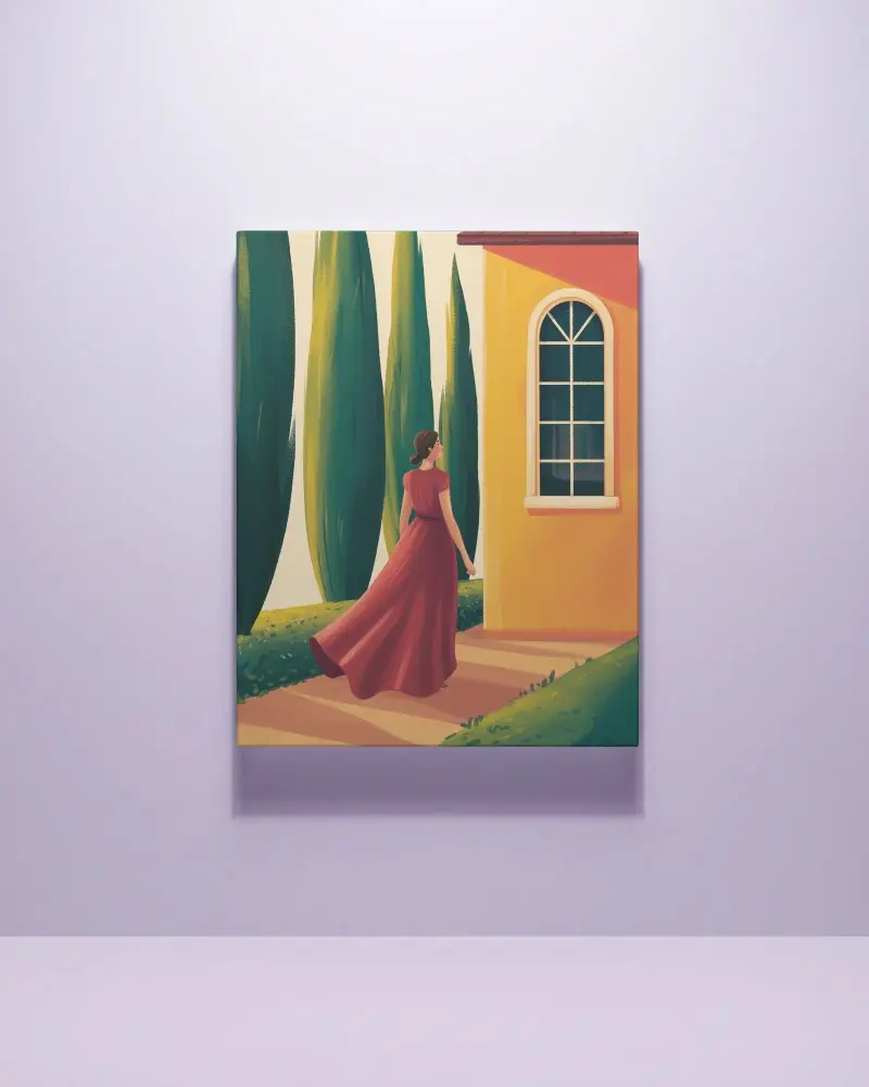 Vertical Canvas Mockup For Interior Design Presentation And Design Showcase