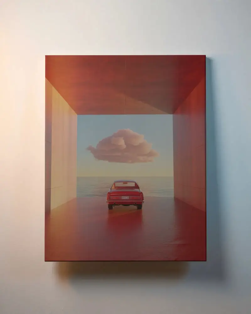 Modern Square Canvas Mockup With Minimalistic Design Plain Background For Artwork Showcase