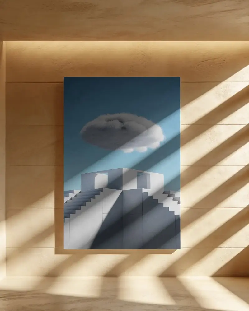 Minimalistic Canvas Mockup With Natural Light And Soft Shadow Effects For Presentation Use
