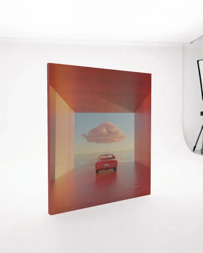 Clean Square Canvas Mockup In Professional Studio Setting For Presentation