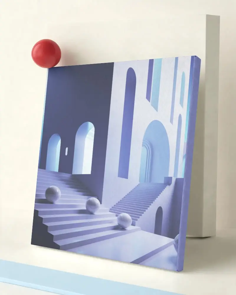 Modern Canvas Mockup With Geometric Shapes For Art Display And Presentation Purposes