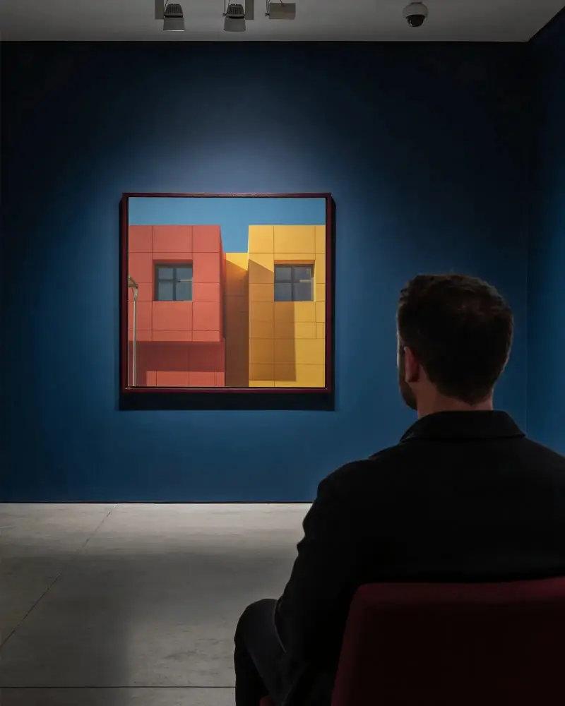 Modern Gallery Blank Canvas Mockup Wall Art Display Minimalist Interior Exhibition Room Design