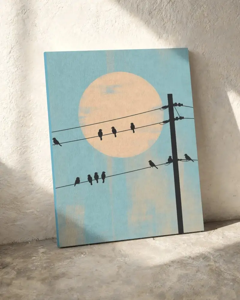 High Quality Blank Canvas Mockup On Textured Wall For Painting Display And Art Design Showcase