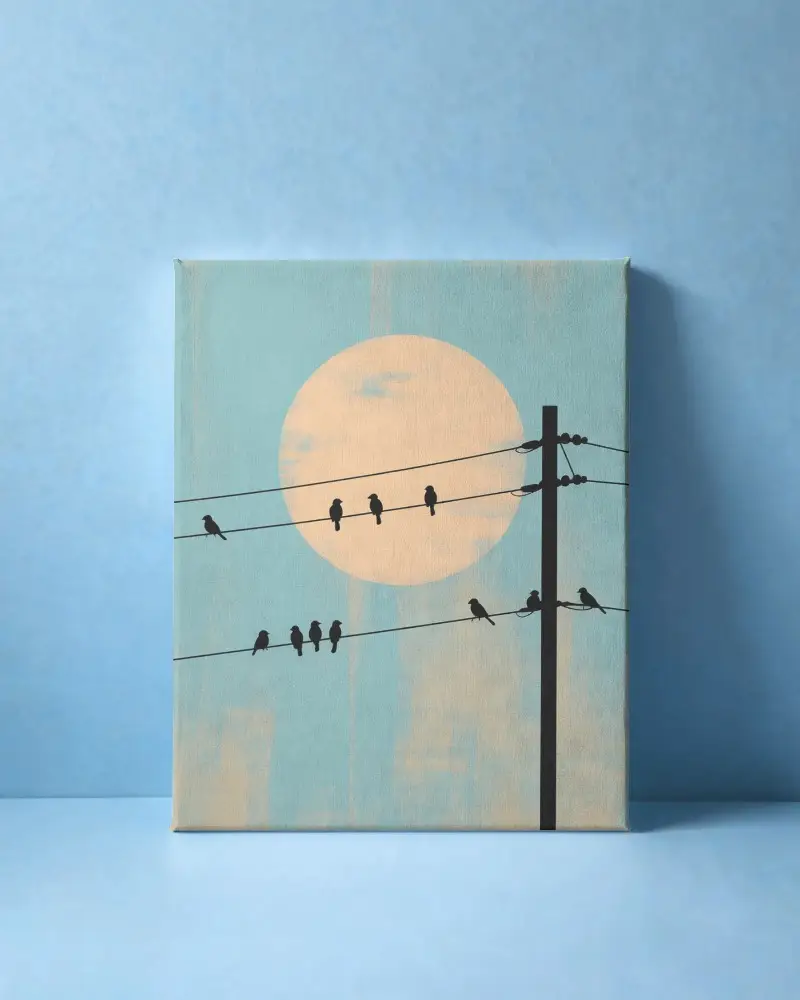 Realistic Canvas Mockup With Texture On Minimalist Background For Custom Art