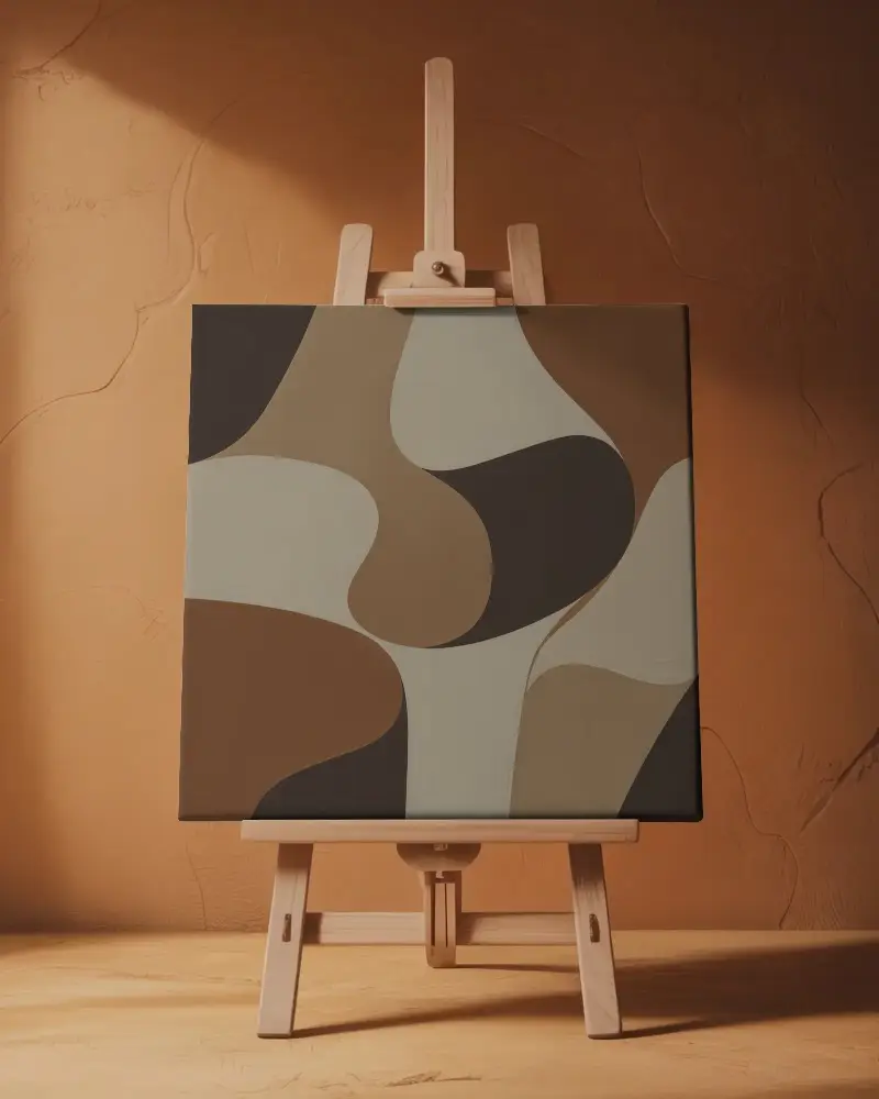 Blank Canvas Mockup On Wood Easel For Artists And Designers Showcase Creativity