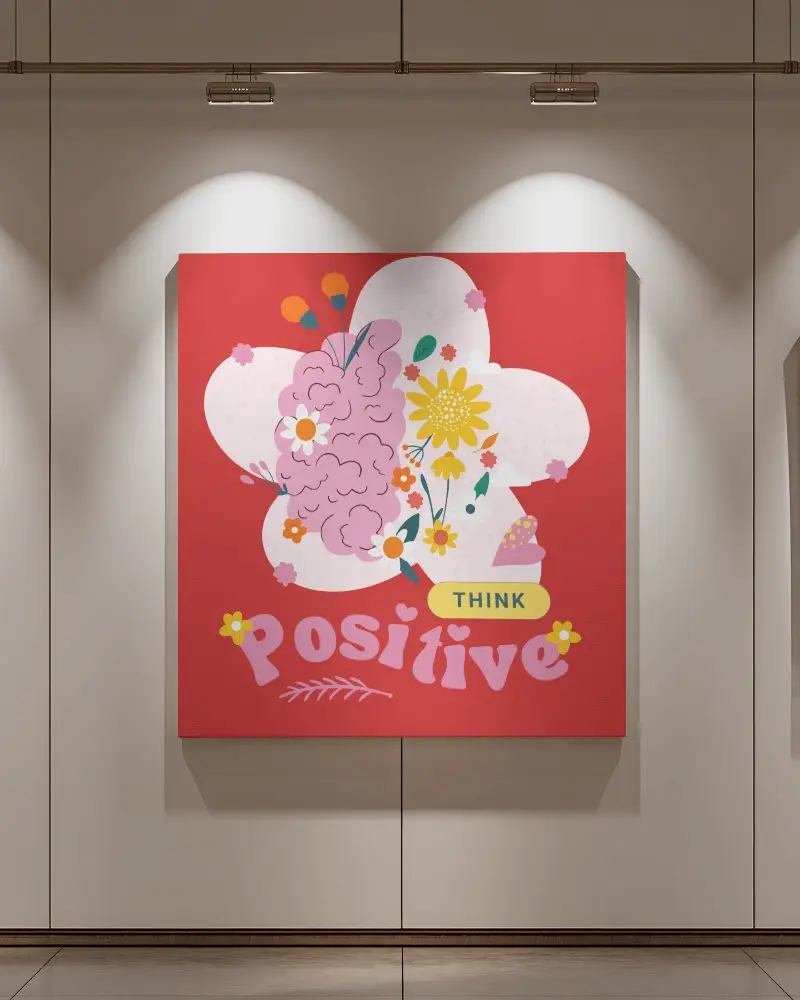 Gallery Lighting Canvas Mockup Modern Exhibit With Soft Highlights