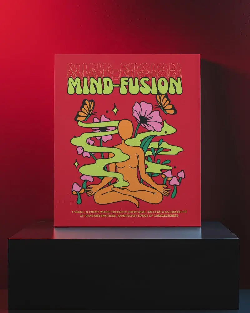 Vivid Red Canvas Mockup On A Clean Pedestal Bold And Eye Catching