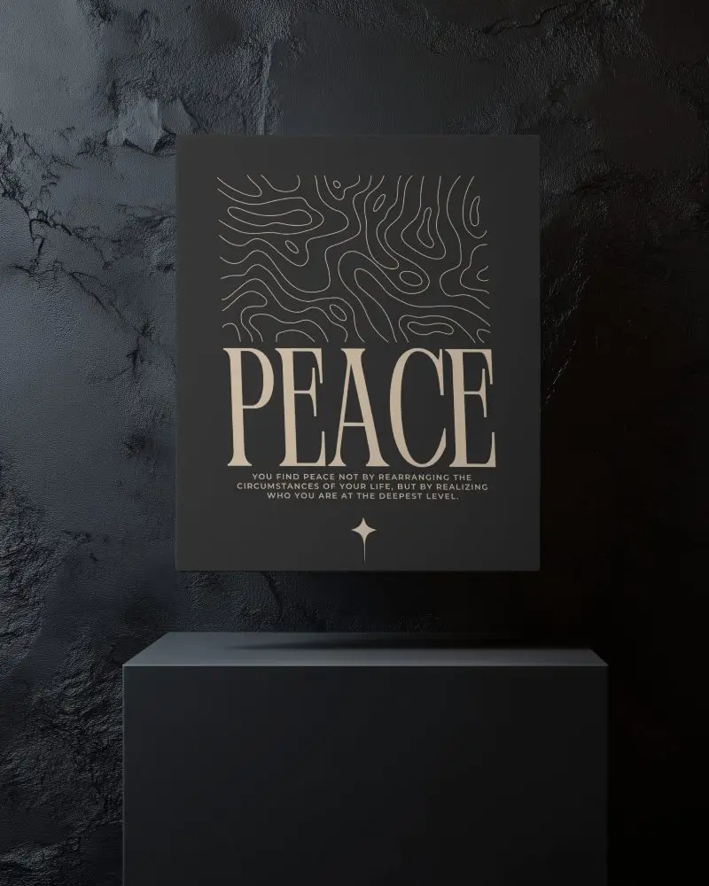 Monochrome Black Canvas Mockup On Pedestal Sleek And Professional