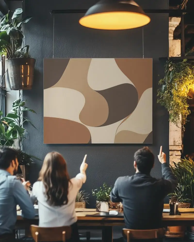 cozy-indoor-restaurant-canvas-mockup-with-dark-interior-wall-and-hanging-white-frame-0196