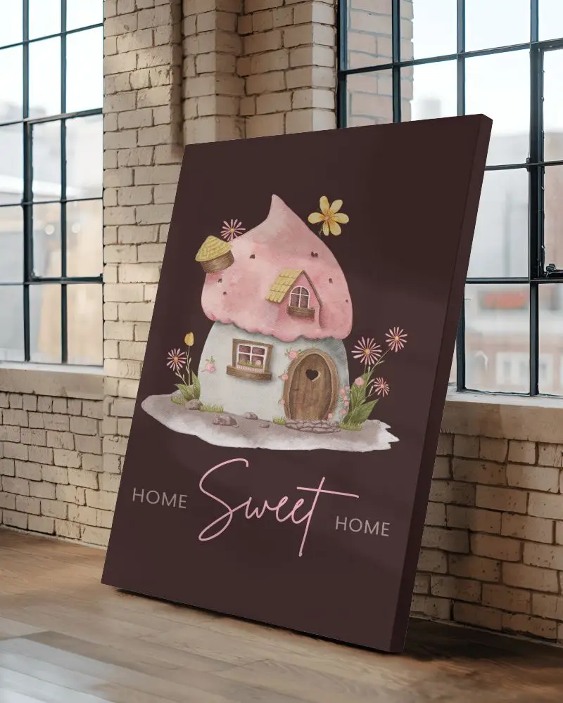 Sunlit Industrial Canvas Mockup Large Windows Soft Shadows Cozy Creative Space