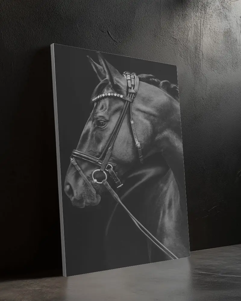 Minimal Dark Canvas Mockup Against Textured Wall Bold And Modern Look