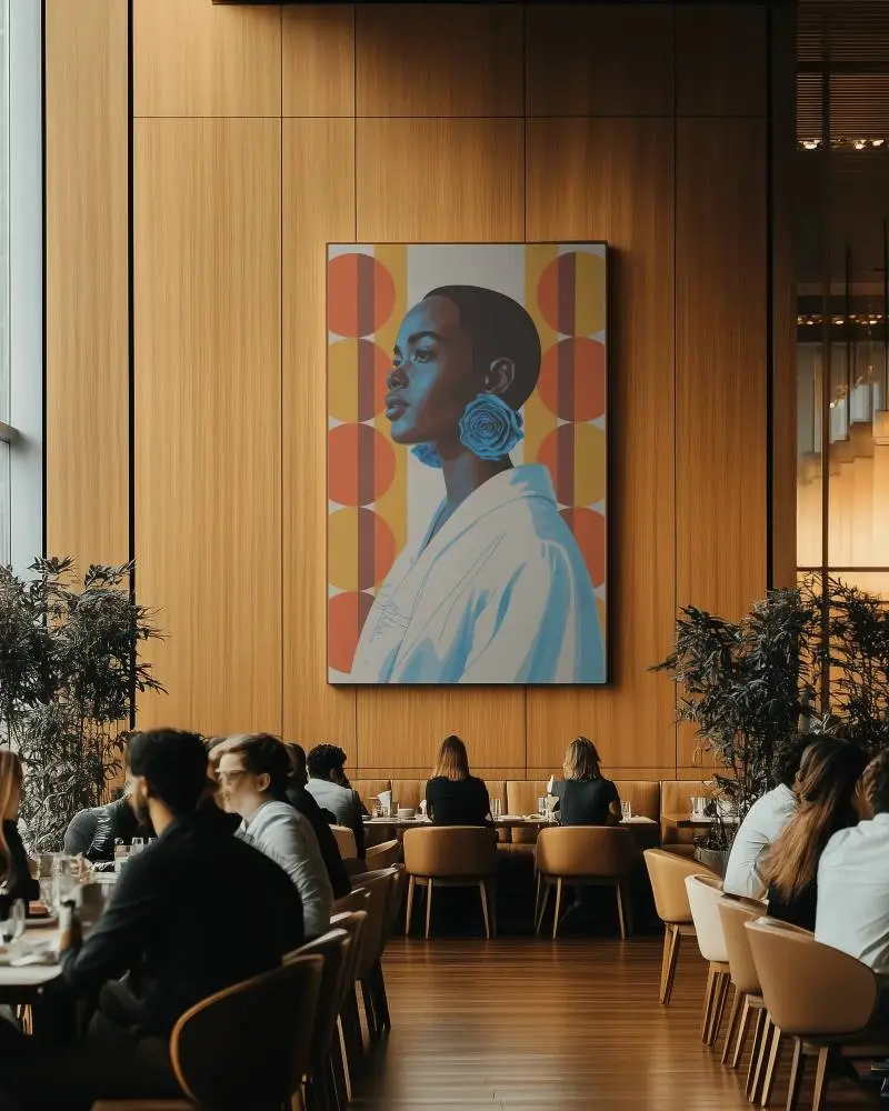 spacious-dining-area-showcasing-luxury-canvas-mockup-attracting-attentive-guests