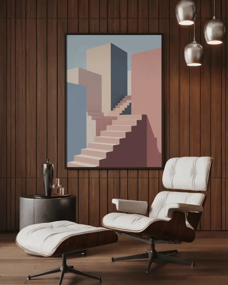 framed-canvas-mockup-on-wooden-wall-with-luxury-white-leather-chair-and-modern-lamps