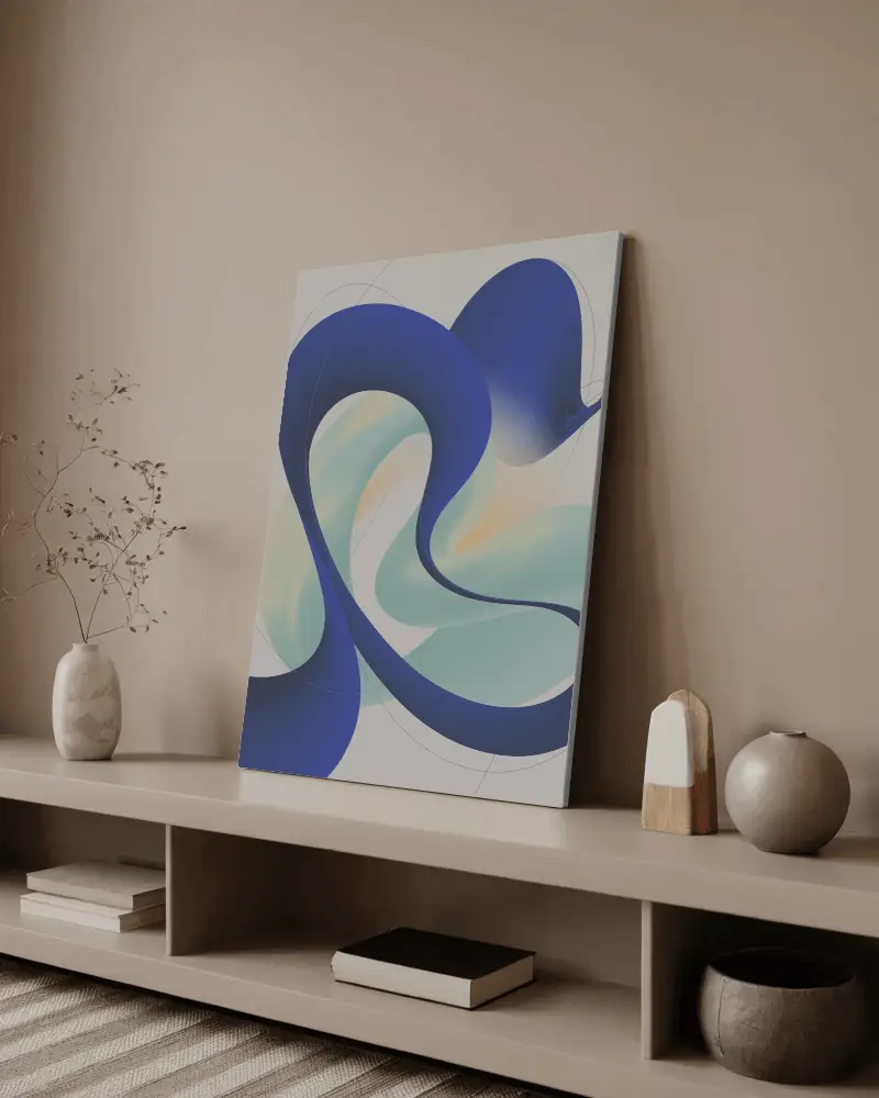 leaning-canvas-mockup-on-shelf-in-modern-interior-with-decorative-vases-and-books