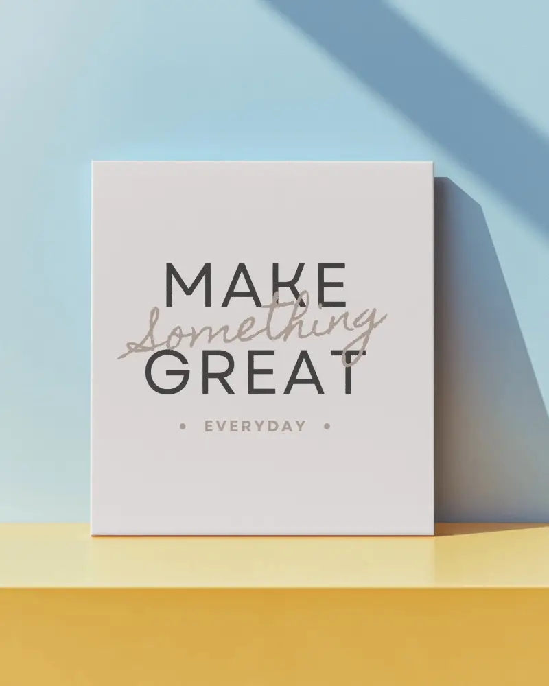 Pastel Aesthetic Canvas Mockup Minimalist Light Blue And Yellow Setup Soft And Vibrant 026