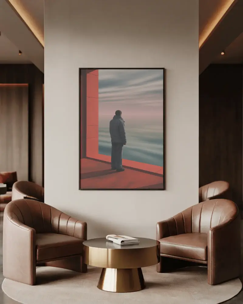 framed-canvas-mockup-between-leather-armchairs-with-round-golden-table-in-modern-lounge